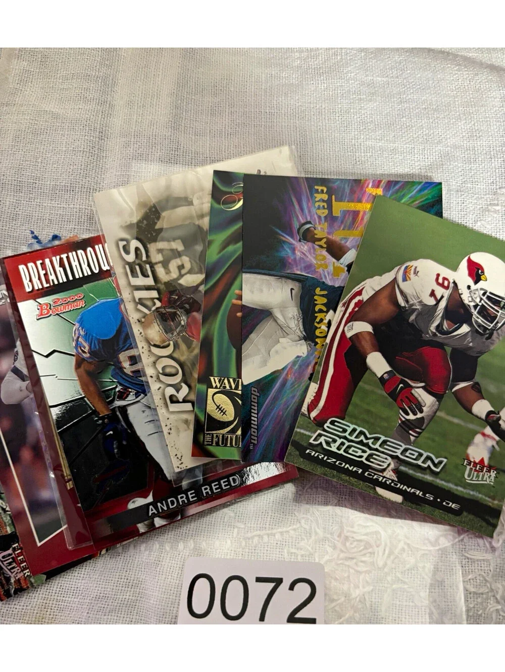 Bowman 2000 NFL Football 10 Card Lot Andre Reed, Fred Taylor Inserts
